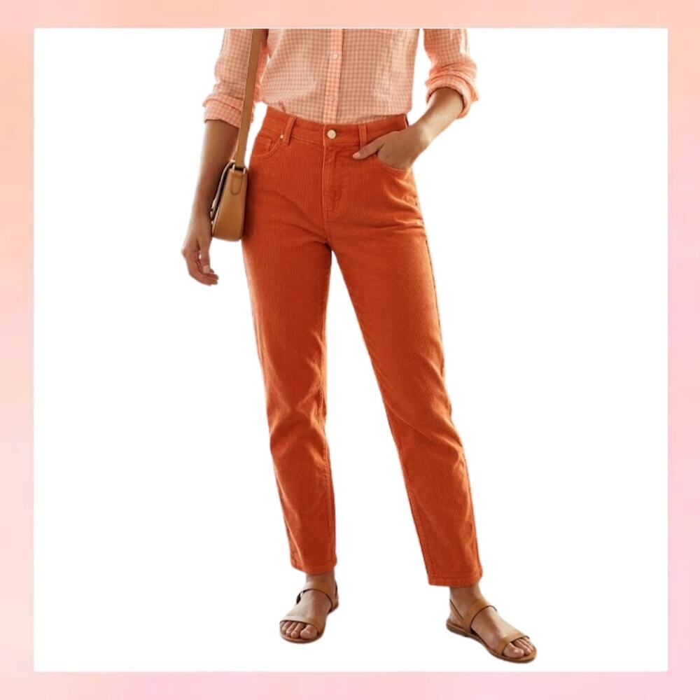 BDG Toothpick Jean in Corduroy Orange Rust Red Pants Size 27